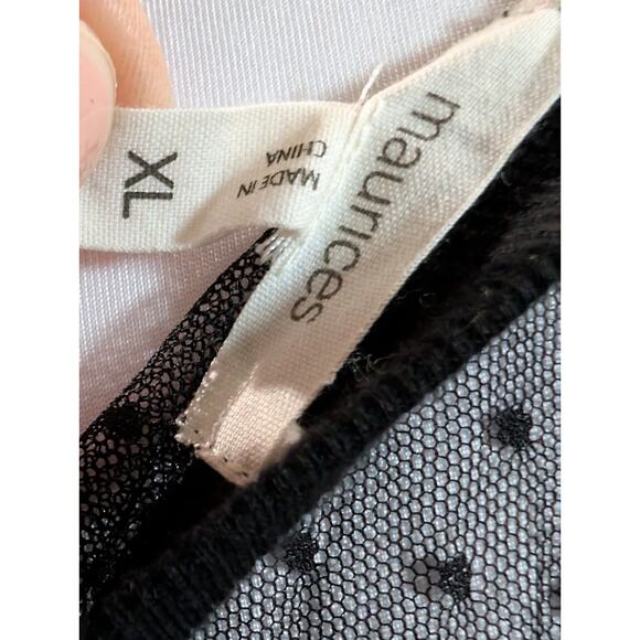 Maurices Shirt Women's Fairycore Whimsigoth Swiss Dot Bell Sleeve Blouse Size XL - Picture 10 of 16